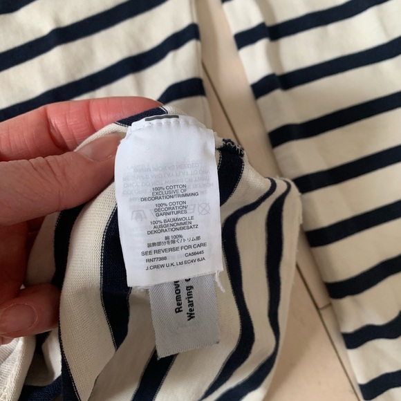 JCREW Embroidered Breton Striped Top Long Sleeve - Picture 4 of 5